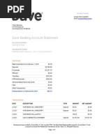 Dave Banking Statement For February 2021