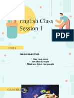 English Class - Sessions 1 - Wednesday, November 11th