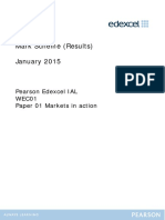 Mark Scheme (Results) January 2015: Pearson Edexcel IAL WEC01 Paper 01 Markets in Action