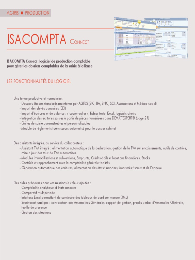 Isacompta Connect | PDF | Microsoft Excel | Comptabilité