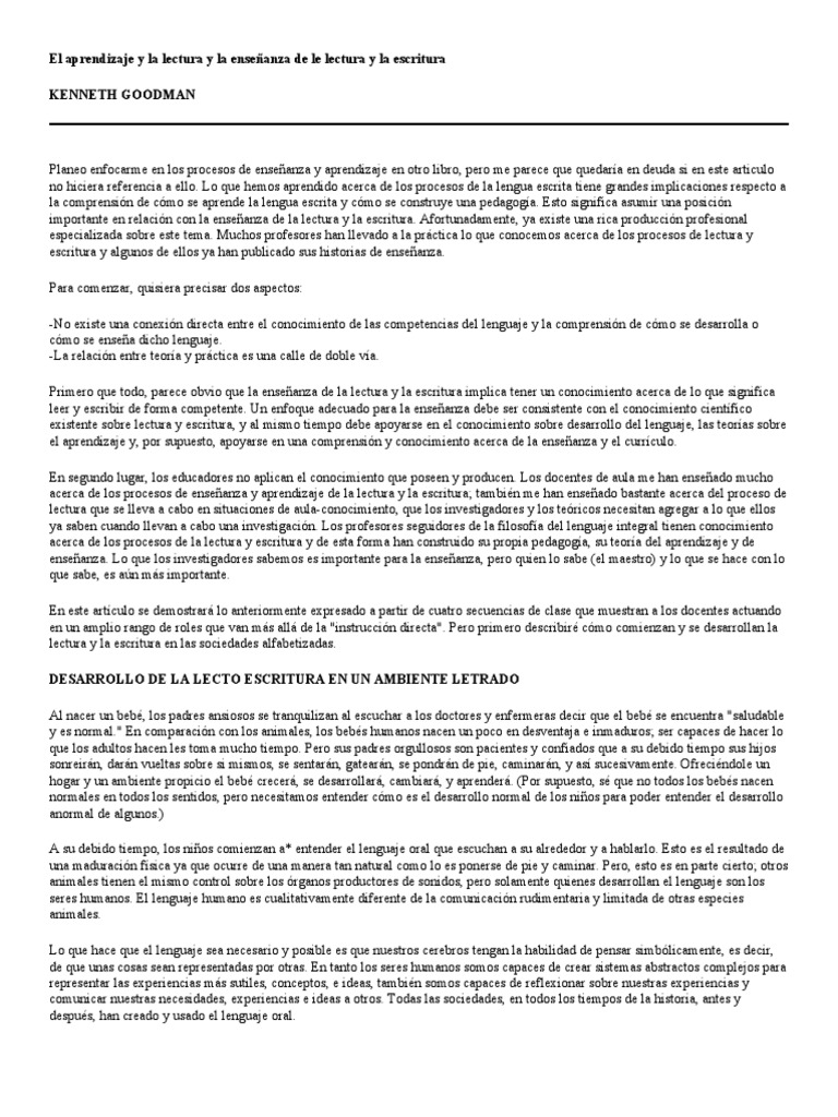 Enseñanza de la Lectura y Escritura | PDF | Escritura | Aprendizaje