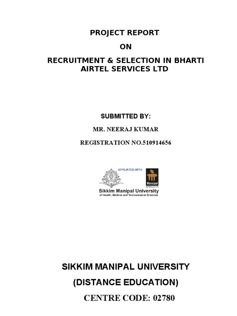 Recruitment & Selection in Bharti Airtel Services LTD Final | PDF ...