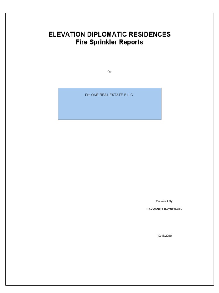 Elevate Deplomatic Residence (Standpipe System Hydraulic Calculation) 201012 PDF Fire