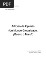 Un Mundo Globalizado, ¿Bueno o Malo?