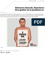 Con Montaje de Bolsonaro Desnudo, Reporteros Sin Fronteras Critica Gestión de La Pandemia en Brasil