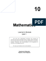 Mathematics: Learner's Module Unit 1
