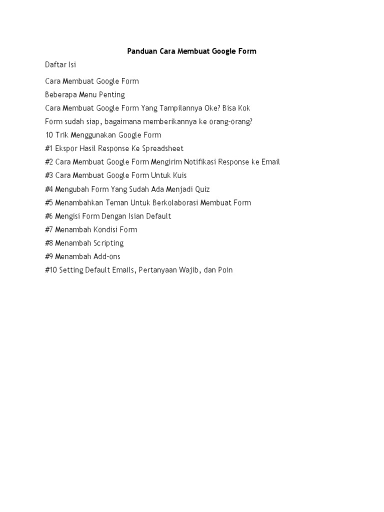 Panduan Lengkap Google Form | PDF | Bisnis | Komputer