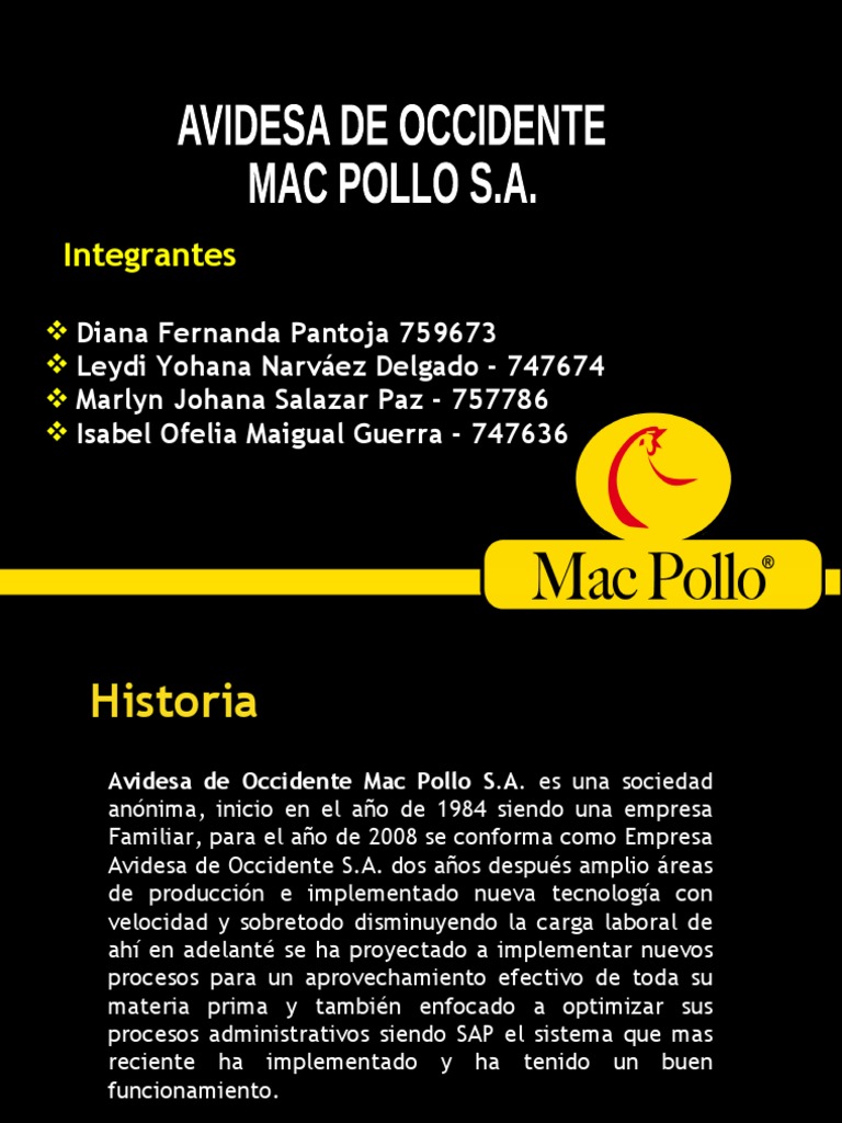 Historia y Estrategias de Avidesa Mac Pollo | PDF | Empresas ...
