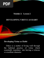 Module 2 Lesson 2 Developing Virtue As Habit