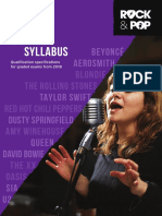 Trinity R&P Vocals Syllabus From 2018