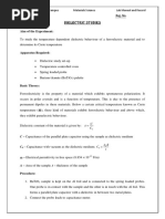 Dielectric Studies: Aim of The Experiment