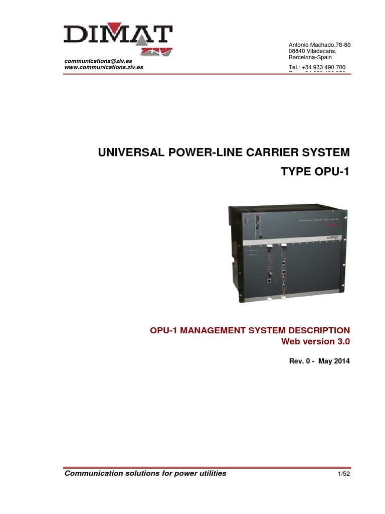 OPU-1 Management System Overview | PDF | Signal To Noise Ratio | World ...
