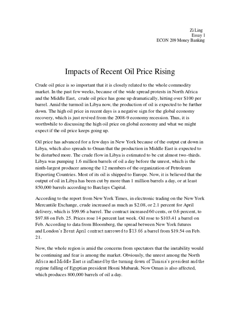 Impacts of Recent Oil Price Rising | PDF | Price Of Oil | Opec