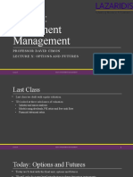 BU673: Investment Management: Professor David Cimon Lecture X: Options and Futures