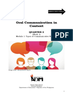 Oral Communication in Context: Quarter 2