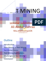 Text Mining: Seminar Submitted by