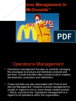 Operations Management in McDonalds