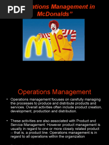 Operations Management in McDonalds