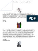 Dias Feriados en Puerto Rico Con Su Historia