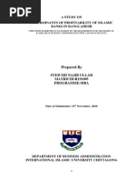 Thesis On Determinants of Profitability of Islamic Banks in Bangladesh