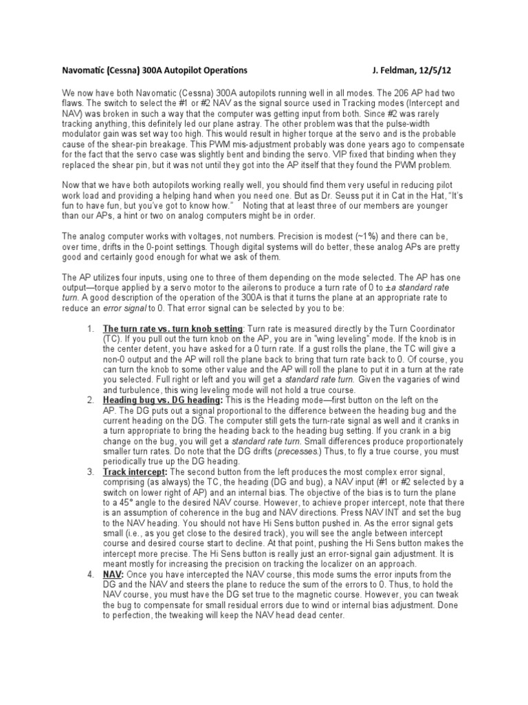 Navomatic 300A Autopilot Operations | PDF | Computer Science