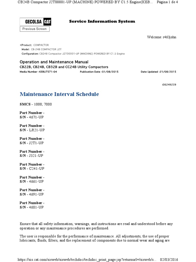Interval Service CB24 PDF Coolant Motor Oil