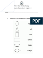 2nd Quarter Exam ENGLISH K2