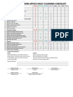 Admin Office Daily Cleaning Checklist: Admin General Area MON TUE WED THU