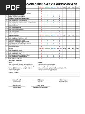 CLEANING CHECKLIST
