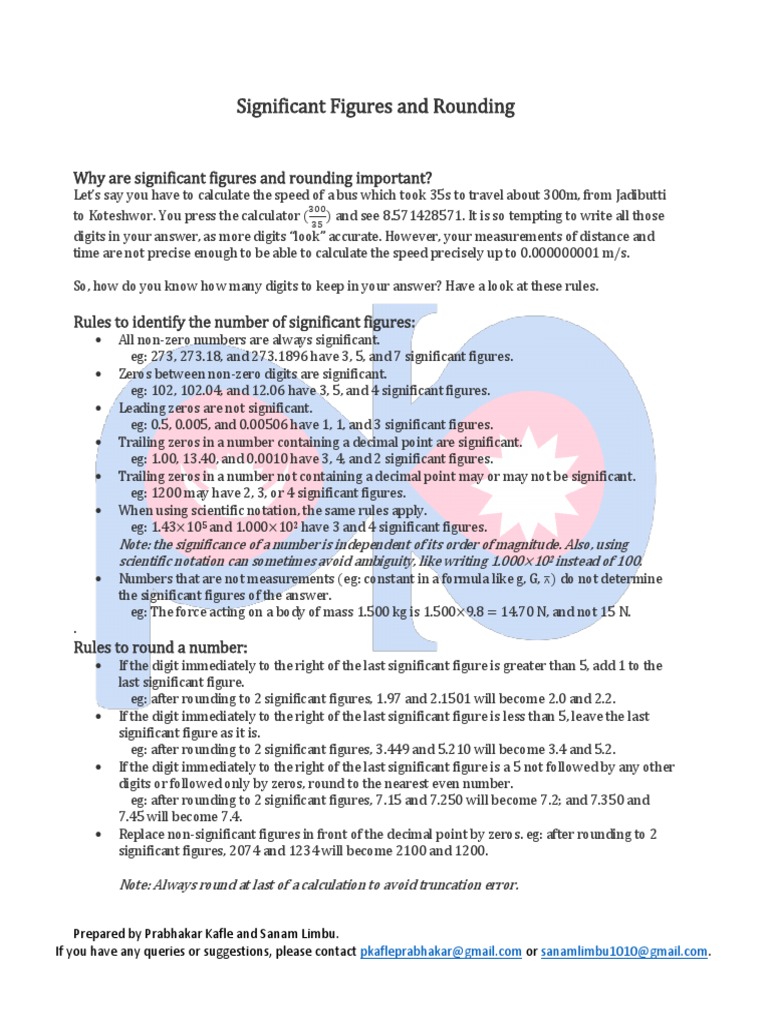 Why Are Significant Figures and Rounding Important? | PDF | Significant ...