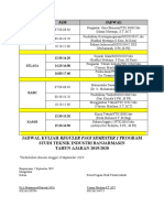 Jadwal Perkuliahan Industri 2019:2020