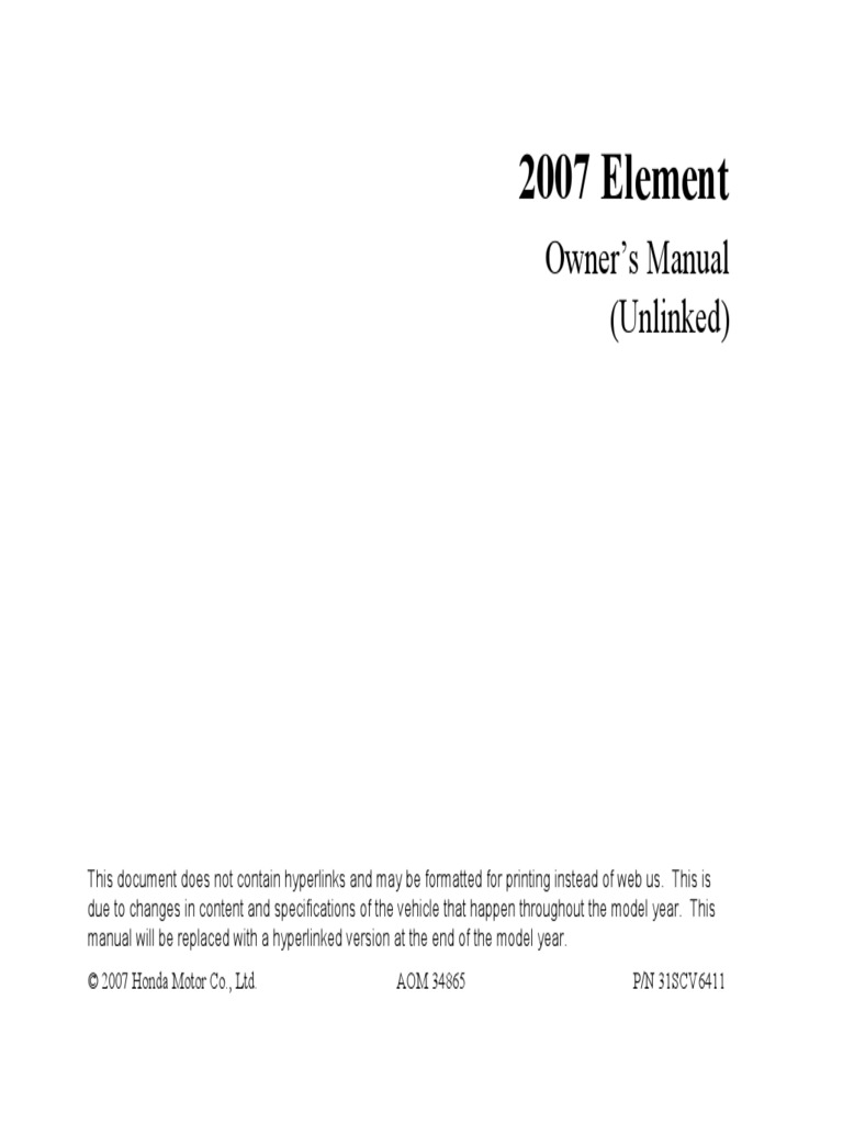 2004 HONDA ELEMENT OWNERS MANUAL PDF intelligence overview