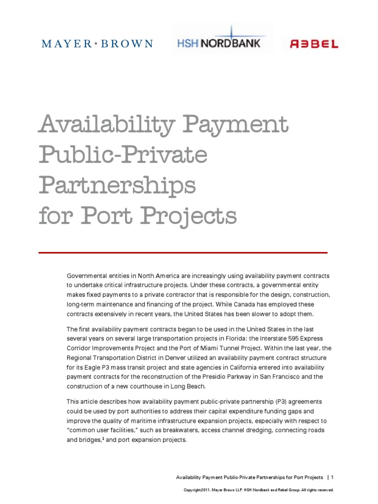 Availability Payment - Port | PDF | Public–Private Partnership | Loans