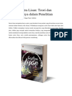 Buku Kajian Sastra Lisan Teori Dan Pener