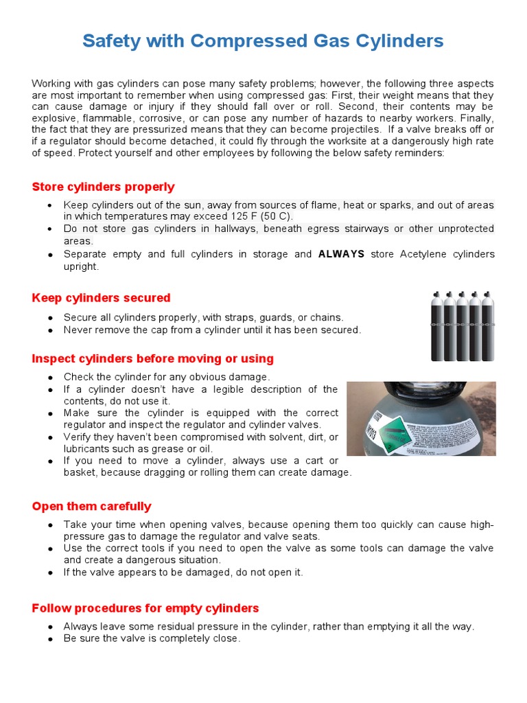 Topic 3 Compressed Gas Cylinder Safety - May Toolbox | PDF