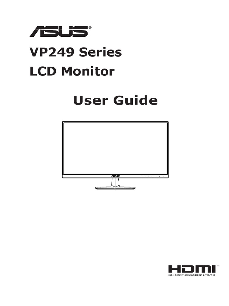 VP249 Series LCD Monitor User Guide PDF Computer Monitor Hdmi
