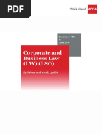 Corporate and Business Law (LW) (LSO) : Syllabus and Study Guide