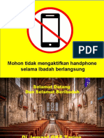 Mohon Tidak Mengaktifkan Handphone Selama Ibadah Berlangsung