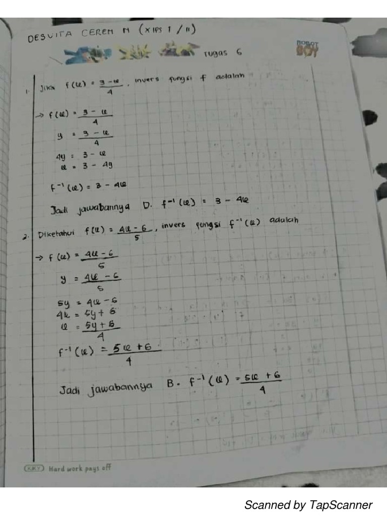 Invers Fungsi | PDF