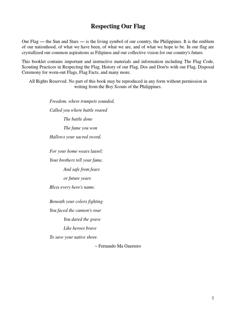 Respecting our flag pdf flag philippines