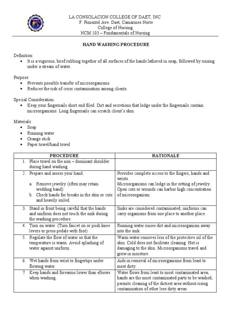 Handwashing Gloving Procedure | PDF | Hand Washing | Hand
