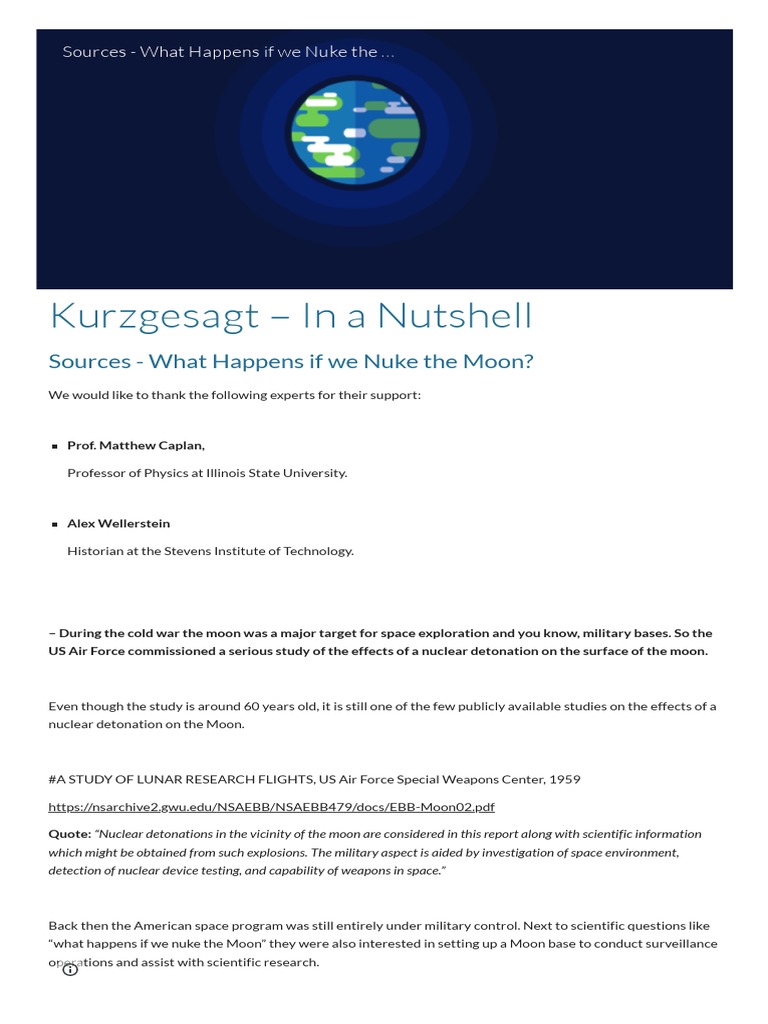 Sources What Happens If We Nuke The Moon Pdf Nuclear Fusion