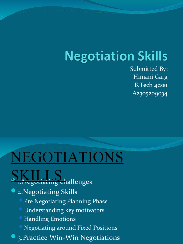 Submitted By: Himani Garg B.Tech 4cse1 A2305209034 | PDF | Negotiation ...