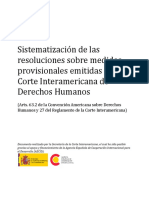 Sistematizacio Ün de Las Resoluciones Sobre Medidas Provisionales Emitidas Por La Corte Interamericana de Derechos Humanos