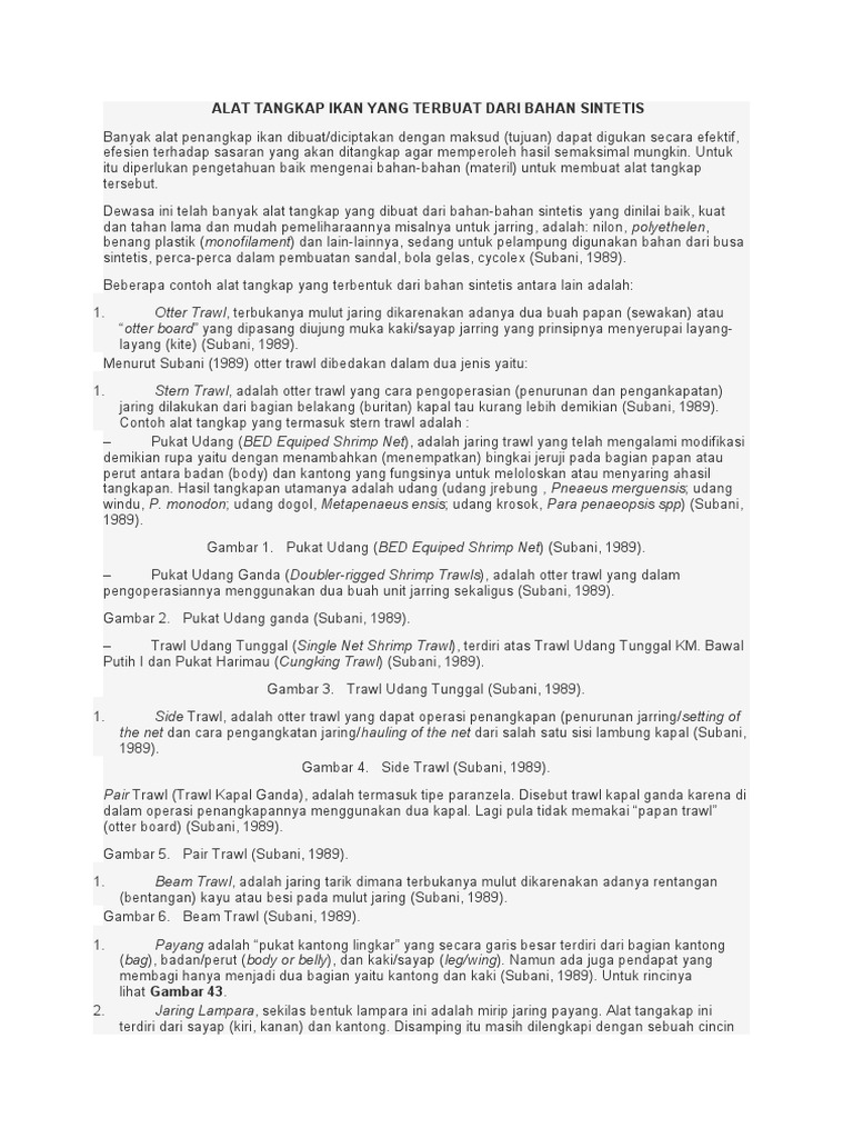 Alat Tangkap Ikan dari Bahan Sintetis | PDF | Sains & Matematika