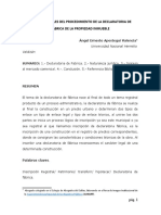 ASPECTOS LEGALES DEL PROCEDIMIENTO DE LA DECLARATORIA DE FÁBRICA DE LA PROPIEDAD INMUEBLE - APESTEGUI