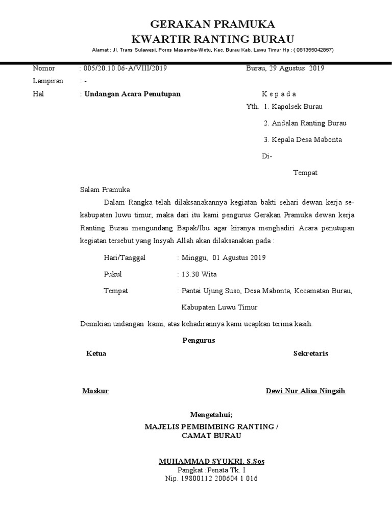 Undangan Penutupan | PDF