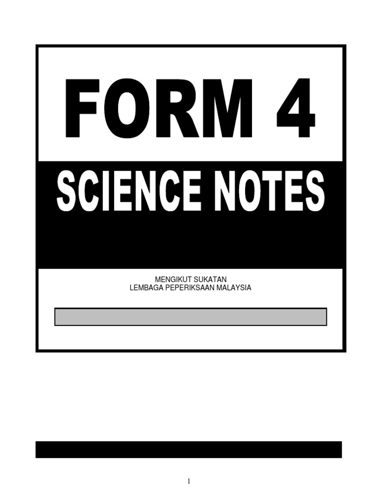 2020 F4 SCIENCE NOTES KSSM CHAPTER 1 3a | PDF