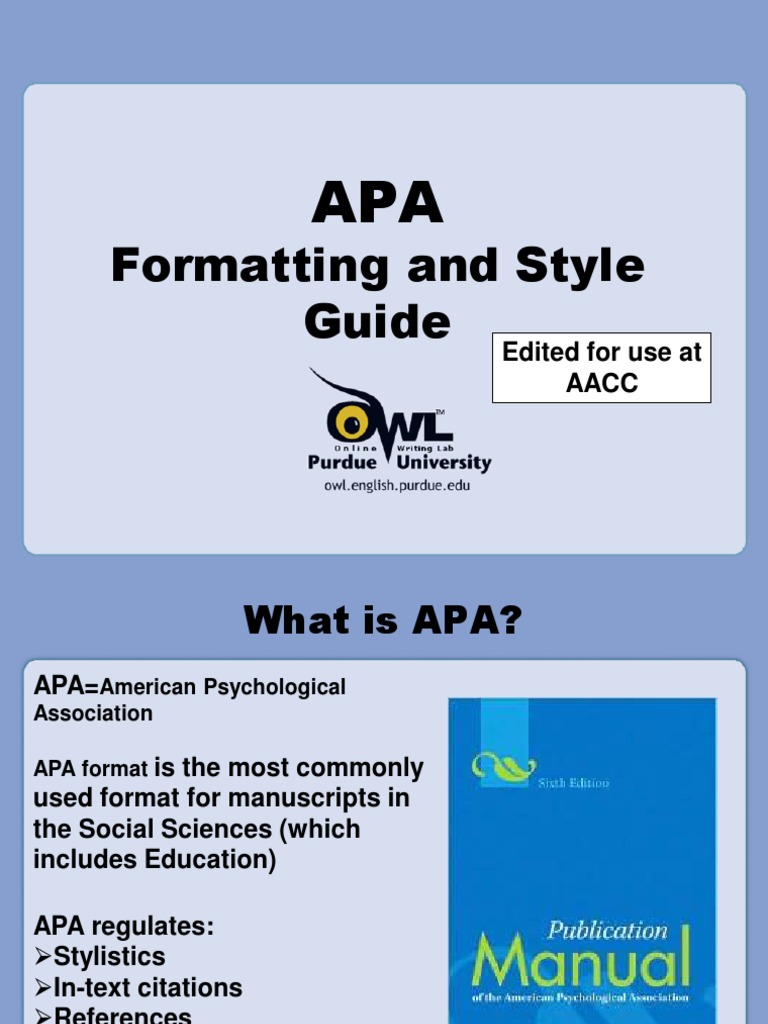 Formatting and Style Guide: Edited For Use at Aacc | PDF | American ...