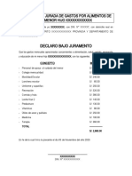 DECLARACION JURADA GASTOS DE Alimentos